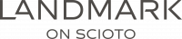 Text logo reads “LANDMARK ON SCIOTO” in bold, uppercase letters on a white background.